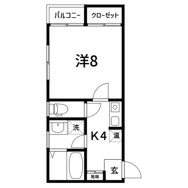 サンハイツ中島A(1K/2階)の間取り写真