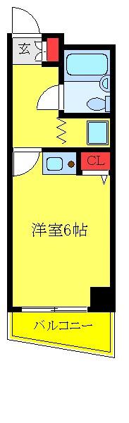 シティパレスアライ(ワンルーム/5階)の間取り写真