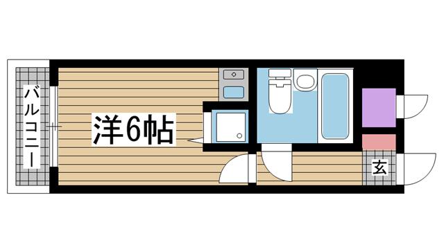 ニューブ神戸(ワンルーム/3階)の間取り写真