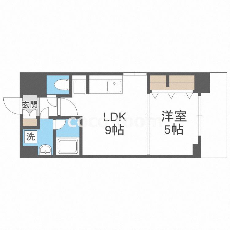 エスポアール福島(1LDK/3階)の間取り写真