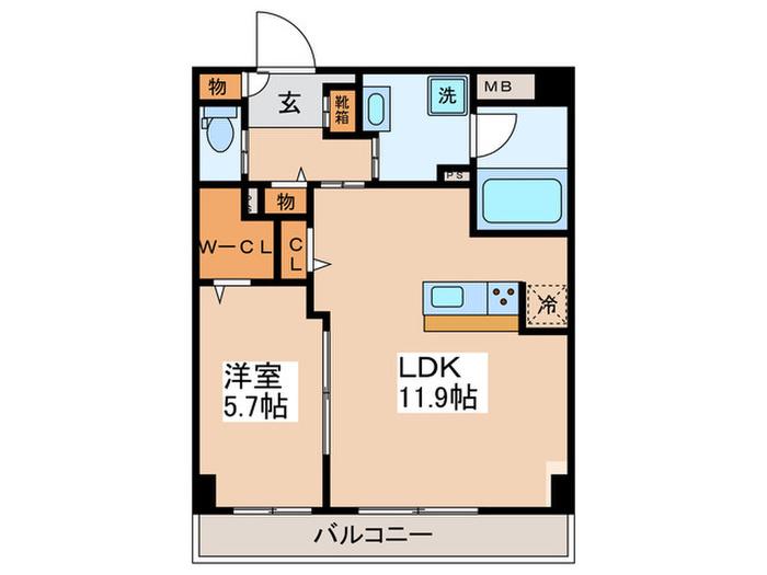 RESIDENCE・M 溝ノ口(1LDK/1階)の間取り写真