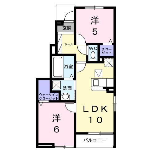 セレスティア ブルー(2LDK/1階)の間取り写真