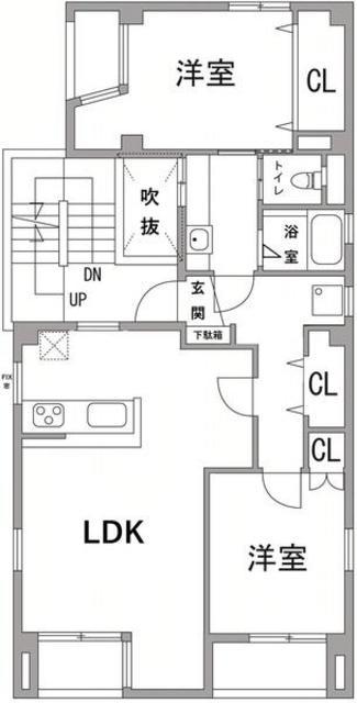 KEI高円寺(2LDK/4階)の間取り写真