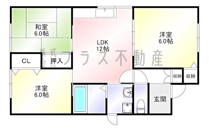 阿部アパート(3LDK/1階)の間取り写真