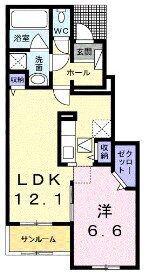 ジョアニーナ A(2LDK/1階)の間取り写真