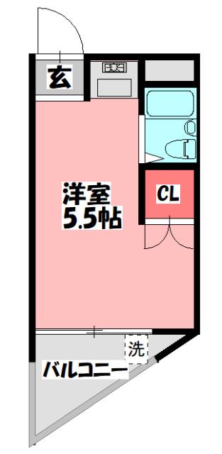フォーラムハッコウ(ワンルーム/3階)の間取り写真
