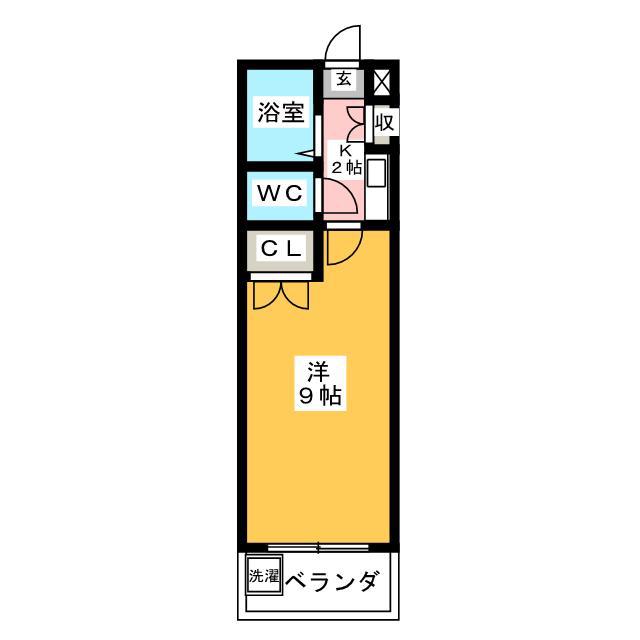 サニーサイド林(1K/1階)の間取り写真