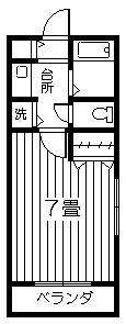 LUNA 14(ワンルーム/2階)の間取り写真