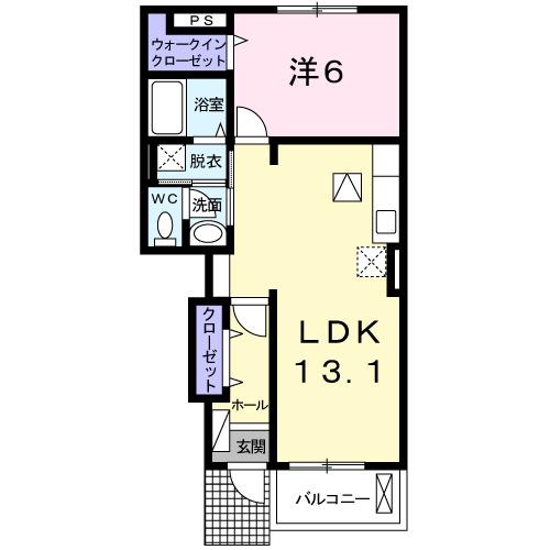 フジミディ(1LDK/1階)の間取り写真