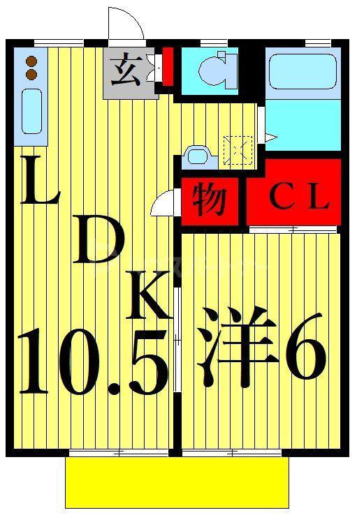 カーサパピヨンVII(1LDK/2階)の間取り写真