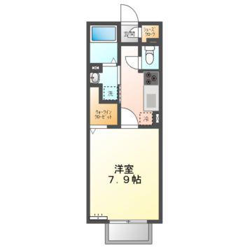 上平ガーデンプレイス(1K/2階)の間取り写真