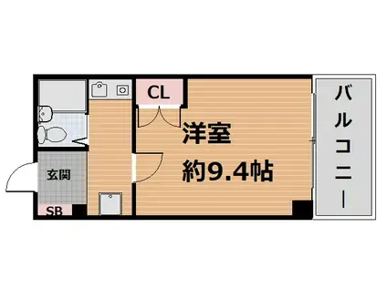 エスポワール川向(1K/4階)の間取り写真