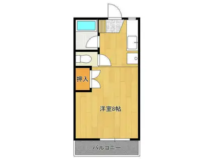 ドヌールKAWAKAMI(ワンルーム/2階)の間取り写真