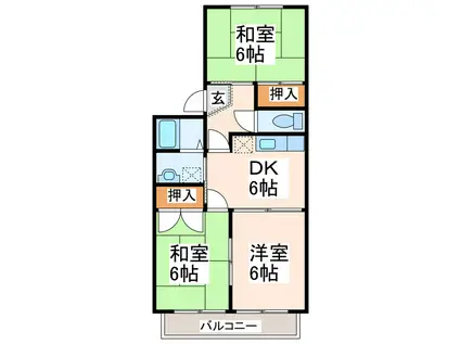 アーバンライフ国府(3DK/2階)の間取り写真