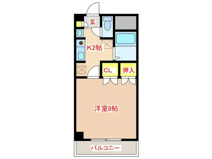 CRESTAGE(1K/4階)の間取り写真