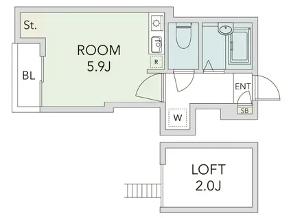 ARIES SHIN-NAKANO(ワンルーム/3階)の間取り写真