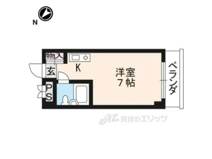 レイクフェスタ大津(ワンルーム/3階)の間取り写真