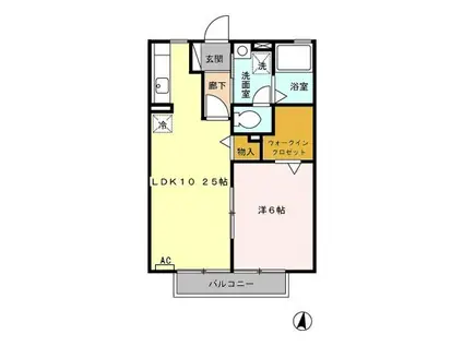 イースター(1LDK/2階)の間取り写真