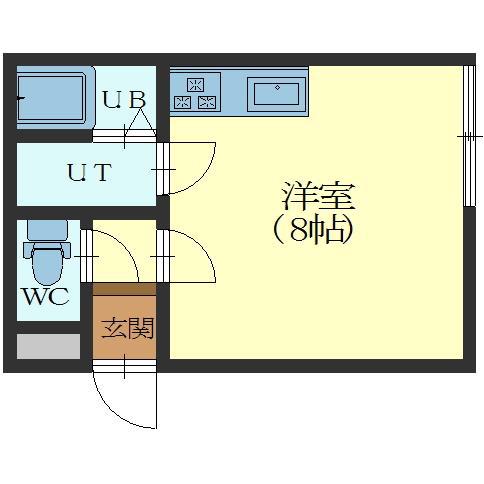 プランドル(ワンルーム/3階)の間取り写真