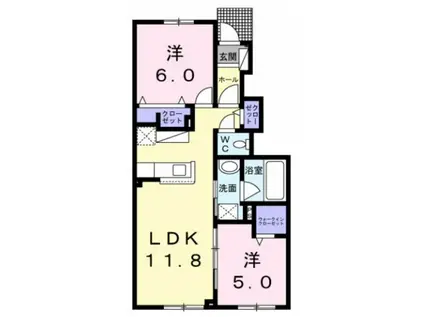 セプテットIII(2LDK/1階)の間取り写真