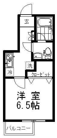 サンライズ下丸子(1K/2階)の間取り写真