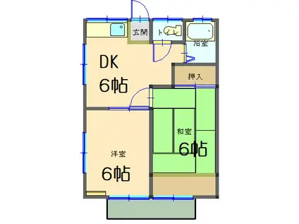 田村ハイツ(2DK/1階)の間取り写真