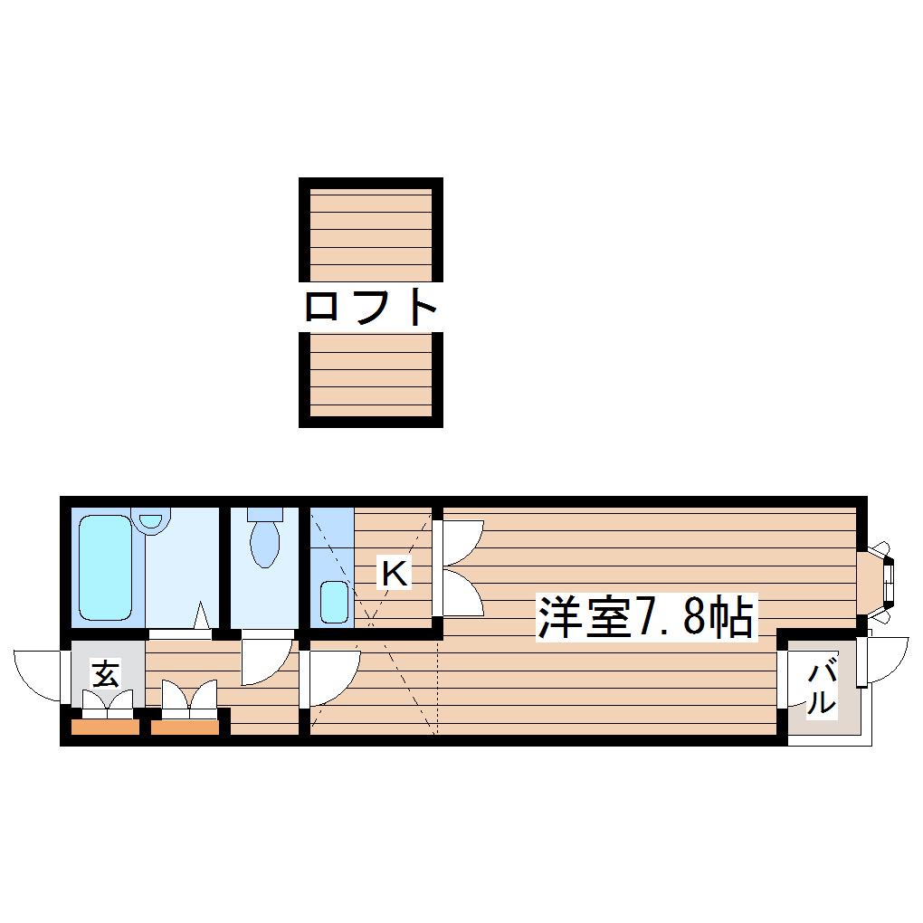 グランビュー歩坂(ワンルーム/2階)の間取り写真