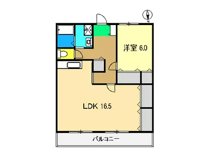 エレガンスYOU B(1LDK/4階)の間取り写真