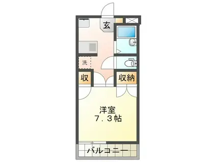 ハウスキャンファーツリー(1K/2階)の間取り写真