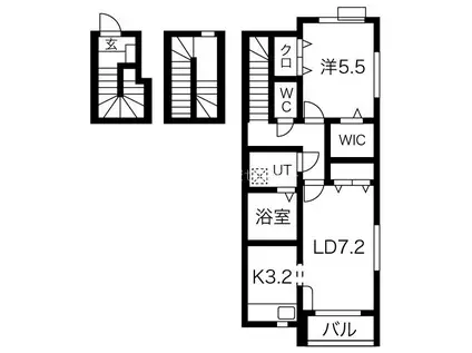 STARSWEET 7TH(1LDK/1階)の間取り写真
