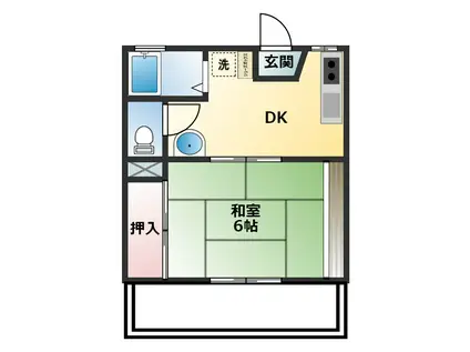 ハイツアイザワ(1DK/1階)の間取り写真