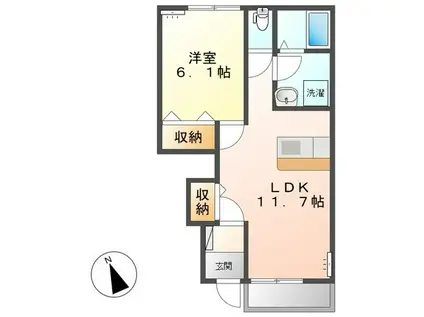 ピュアステージ(1LDK/1階)の間取り写真