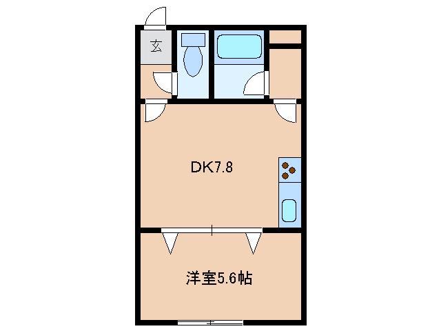 ノースシャイン五稜郭(1DK/2階)の間取り写真