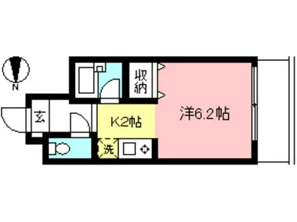 メイピック(1K/2階)の間取り写真