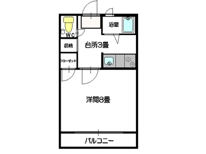 エスポアールエデン(1K/2階)の間取り写真