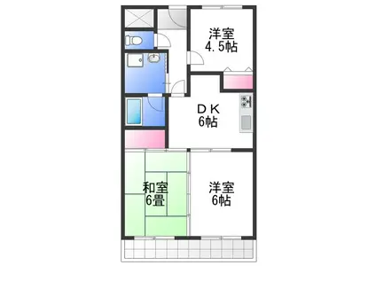 サンパレス21忠岡B棟(3DK/2階)の間取り写真