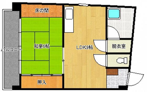 和秀大須賀ビル(1LDK/5階)の間取り写真