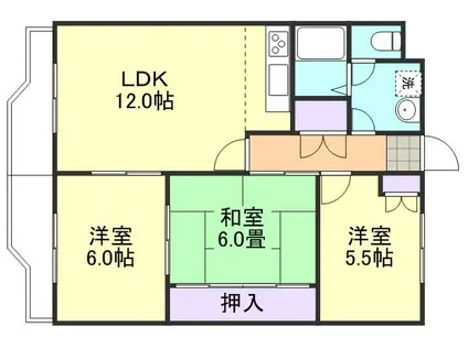 ニューマリッチ有楽 II(3LDK/3階)の間取り写真