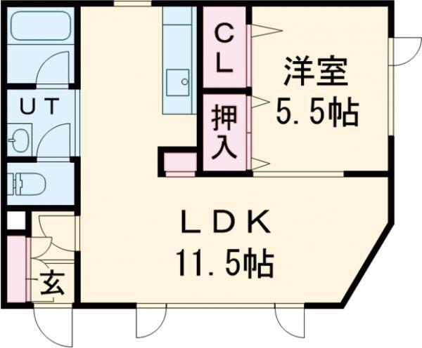 シルバーヒルズ(1LDK/1階)の間取り写真
