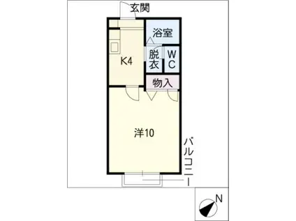 コアロード佐藤(1K/1階)の間取り写真