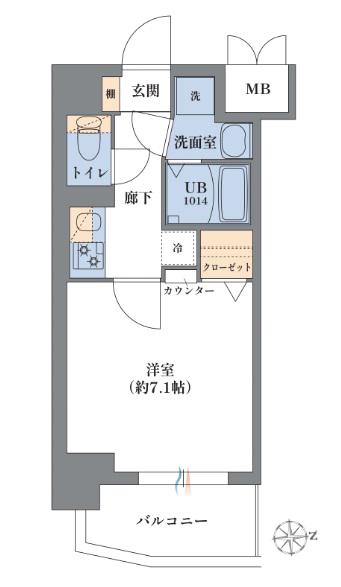 METROSA深江橋(1K/9階)の間取り写真