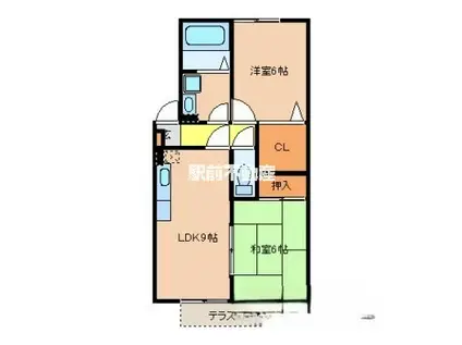 アークフラッツIII A棟(2DK/1階)の間取り写真