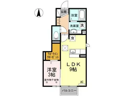 PRIMO II(1LDK/1階)の間取り写真