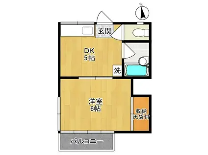 シャルム(1DK/2階)の間取り写真