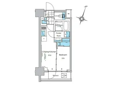 ルフォンプログレ神田プレミア(1DK/6階)の間取り写真