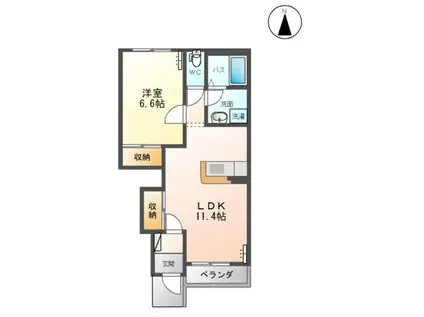 サウザンド リーフ(1LDK/1階)の間取り写真