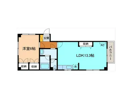 ブルーメアベニュー(1LDK/3階)の間取り写真