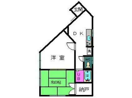 KMハイツ(2DK/1階)の間取り写真