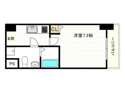 ヴェッセル西九条(1K/8階)の間取り写真