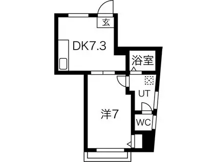 コーポリベルテ池下(1DK/3階)の間取り写真